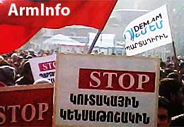 Haypost and Armenian NPP representatives join protests against mandatory accumulative pension system